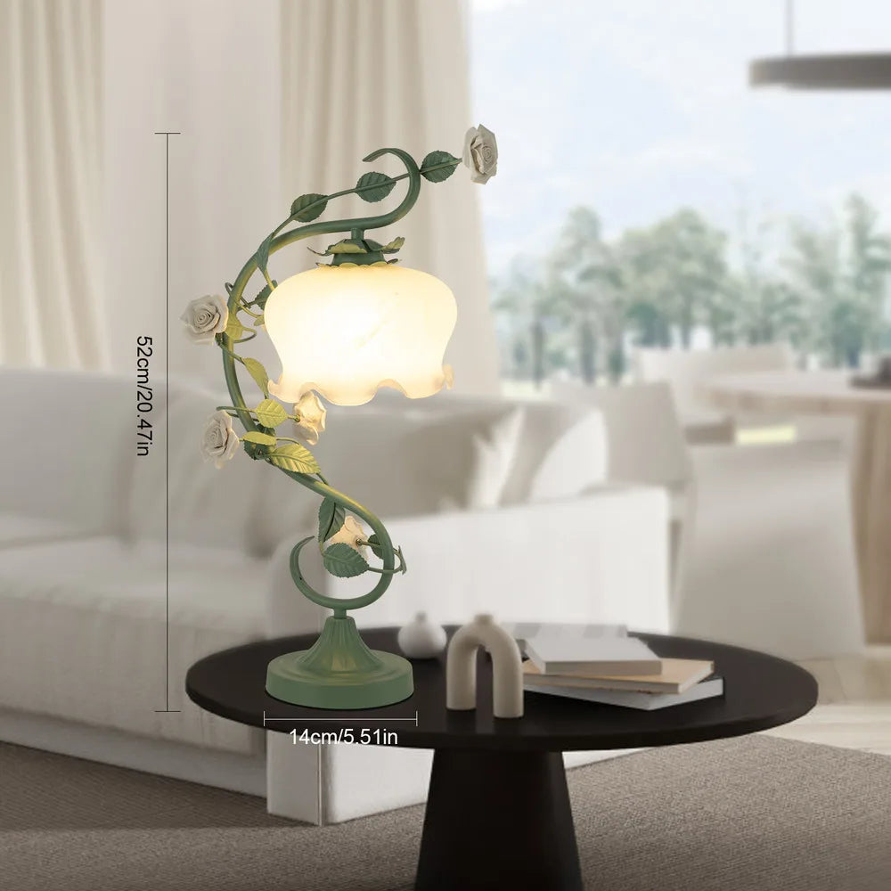Frendorf | Künstlerische naturthemenhafte Blumen-Tischlampe