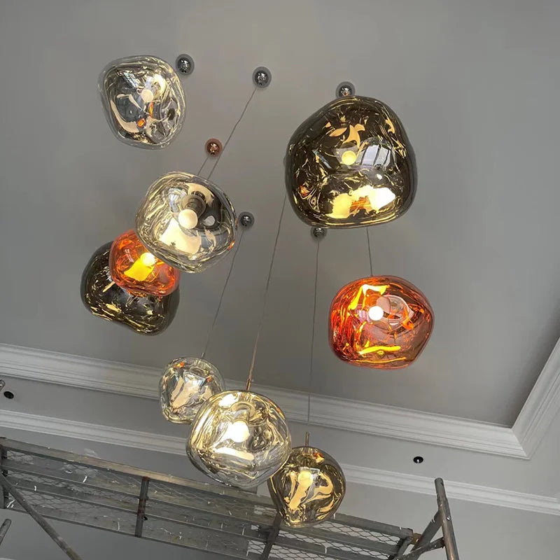 Frendorf | Moderne E27 Einfache Pendelleuchte – Einstellbare LED-Leuchte für Wohnzimmer, Schlafzimmer, Restaurant und Loft – Acryl Atmosphäre Pendel-Chandelier