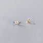 Frendorf | 925 Sterling Silver Romantische Mini Schmetterling Weiße Zirkon Stecker Ohrringe für Frauen Schicke Hochzeits Piercing Schmuck Geschenk