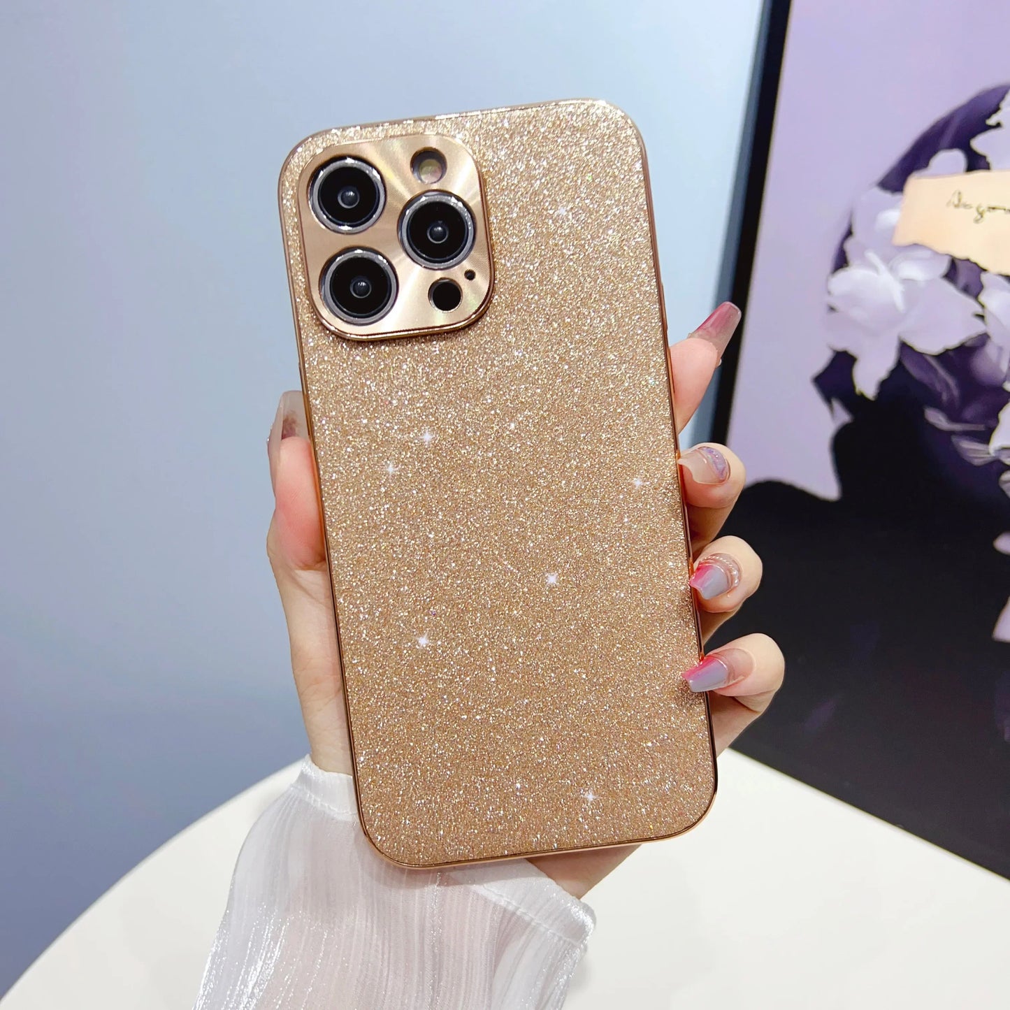 Frendorf | Leder Premium MagSafe Apple iPhone Hülle mit galvanisiertem Rahmen | Goldener Rahmen Case, Kameraschutz - Schutzhülle für iPhone 15, 14 Pro Max Plus