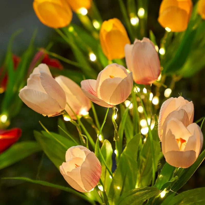 Frendorf | GlowPetal Solartulpe | Dekoleuchte für Garten & Balkon | LED-Licht & Wetterfest | Tulpenform mit Solarpanel