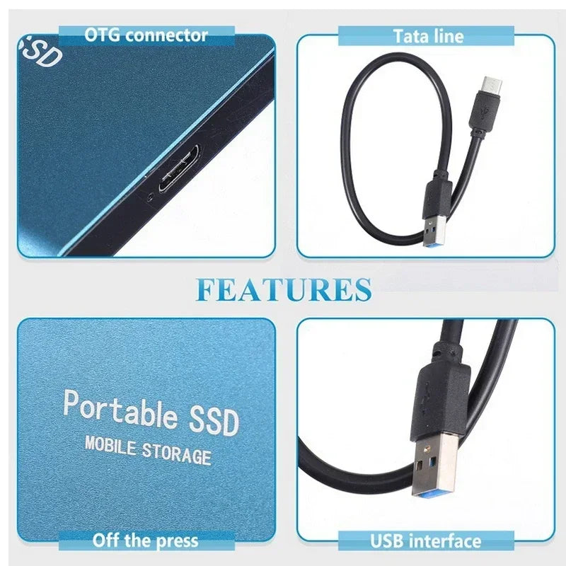 Frendorf | TECHNOLOGIE | Superschnelle externe SSD 2TB | Mini-SSD | Hochgeschwindigkeits-Speicher für Laptop und PC