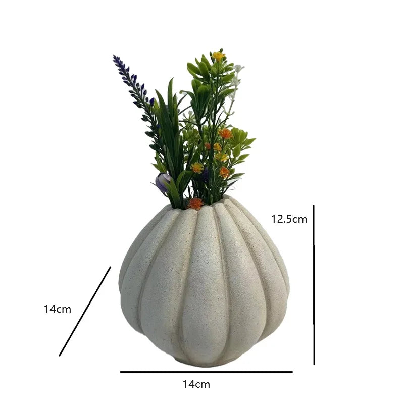 Europäischer und amerikanischer Stil kreative Harz Kunstvase gestreiftes Design Wohnkultur Wohnzimmer Dekoration Vase