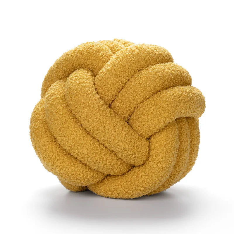 Gooi Kissen - Gemütlich - Handgeknoteter Ball - Lammfell