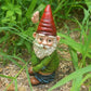 Frendorf | JollyPee Kreative Gartenzwerg Statue | Harz Handwerk | Weihnachts- und Garten-Deko | Witzige Innenhof-Dekoration