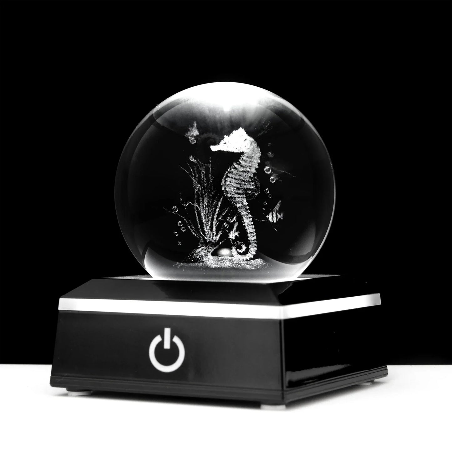 Kristallkugel Seepferdchen Delfine Eulen Globus Ozeane Ornamente Geschenke 3D Tiere Kristallkugel mit Lichtbasis Nachtlicht Wohnkultur