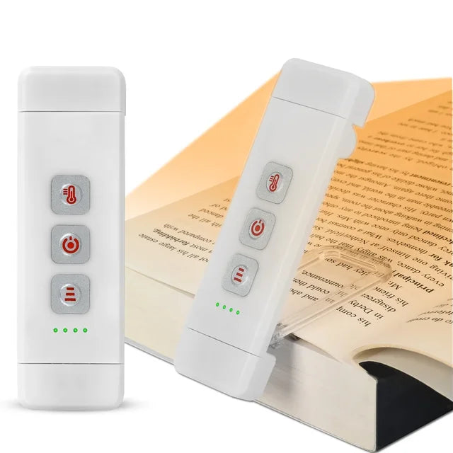 Clip-on Buchlicht, USB wiederaufladbares Leselicht mit Timer, tragbares LED-Lesezeichenlicht für Nachttisch & Schreibtisch