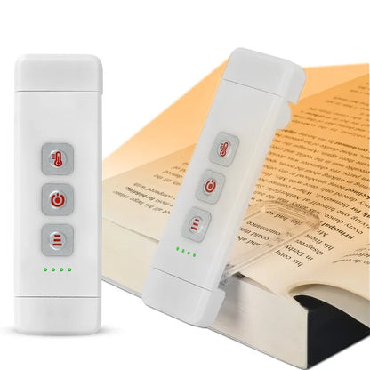 Clip-on Buchlicht, USB wiederaufladbares Leselicht mit Timer, tragbares LED-Lesezeichenlicht für Nachttisch & Schreibtisch