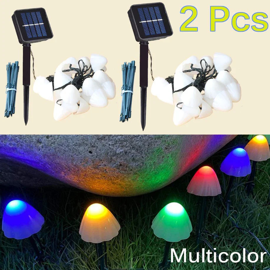 Solar-Pilz-Lichterkette: LED-Solarleuchten für Garten, Terrasse, Gehweg und Landschaftsgestaltung