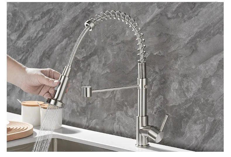 Frendorf | FlowSelect Wasserhahn mit Doppel-Auslauf | Modernes Design | Multifunktionaler Küchenarmatur | Hochwertige Materialien
