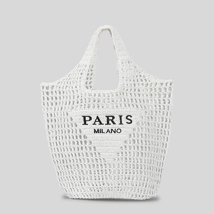 Netzstrohstrick-Strandtasche