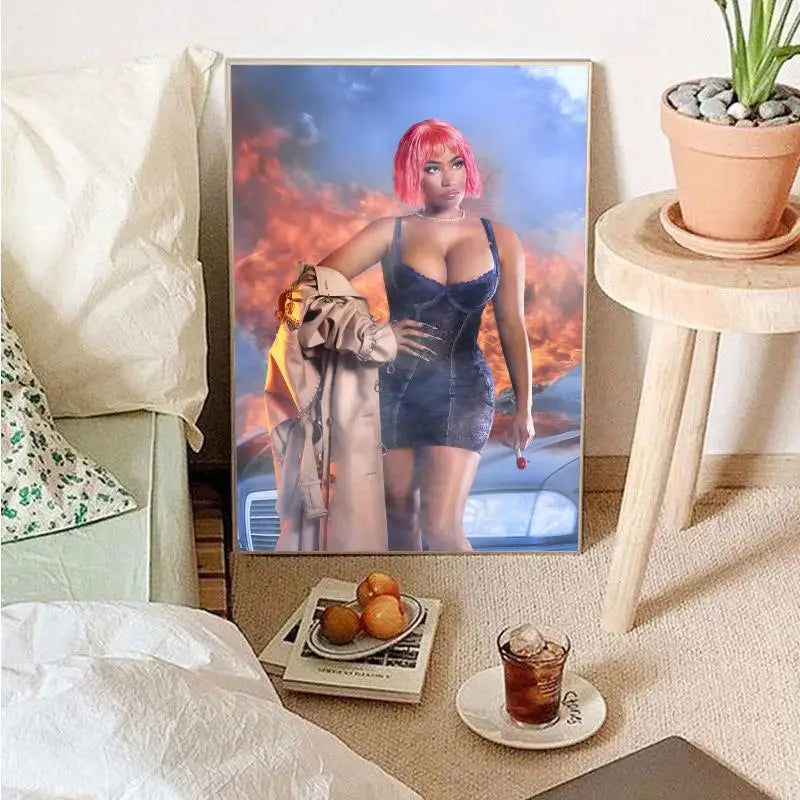 Beliebtes Pop-Sängerin-Nicki Minaj Poster Wandkunst Wohnkultur Raumdekoration digitale Malerei Wohnzimmer Restaurant Küchenkunst