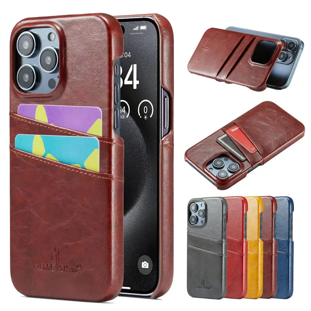 Frendorf | Leder iPhone 16/15/14 Rückseitenhülle Kartenhalter Case