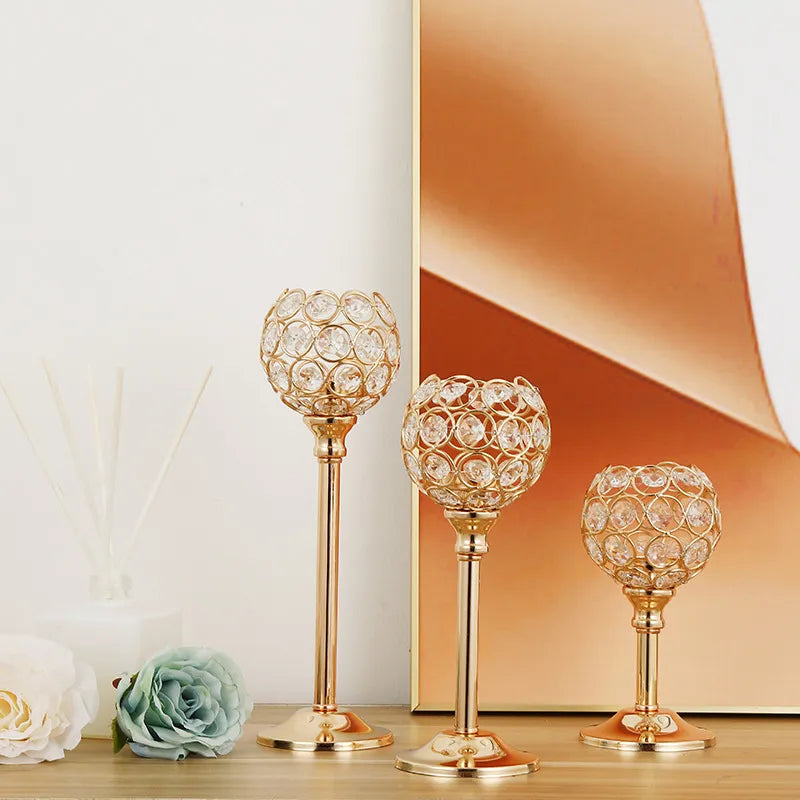 Frendorf | Aurealis Elegance Gold Kerzenhalter | Schmiedeeisen | Hochzeit & Dekoration | Luxuriöse Deko für Zuhause