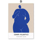 Nordic Simple Aesthetics Wandkunst Nude Linie Blau Abstrakt HD Öl Auf Leinwand Poster Zuhause Schlafzimmer Wohnzimmer Dekoration Geschenk