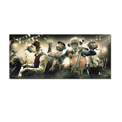 Lustiger Hund Singender Hip Hop Tier Poster Coole Musikband Leinwanddruck Malerei Nordische Wandkunst Bilder Wohnzimmer Hoom Dekor