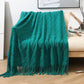 Gemütliche lila Diamant Strickdecke