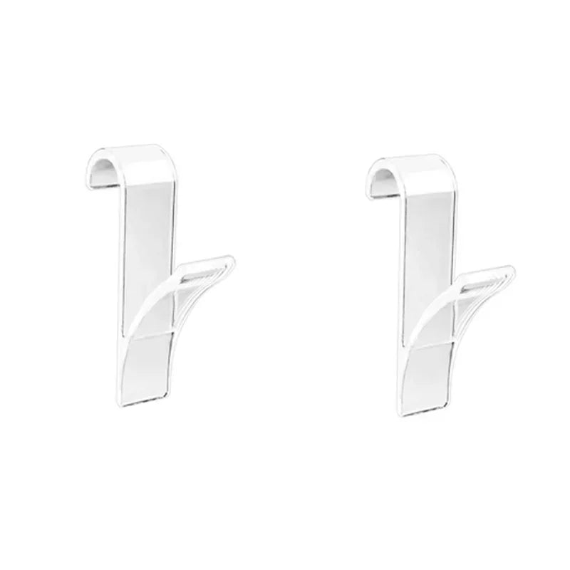 Vielseitige Küchen- & Badezimmerhaken Clips Stauraumregal - Weißer klarer Haken für Handtuchheizkörper, Kleidung, Schals, Haken und mehr
