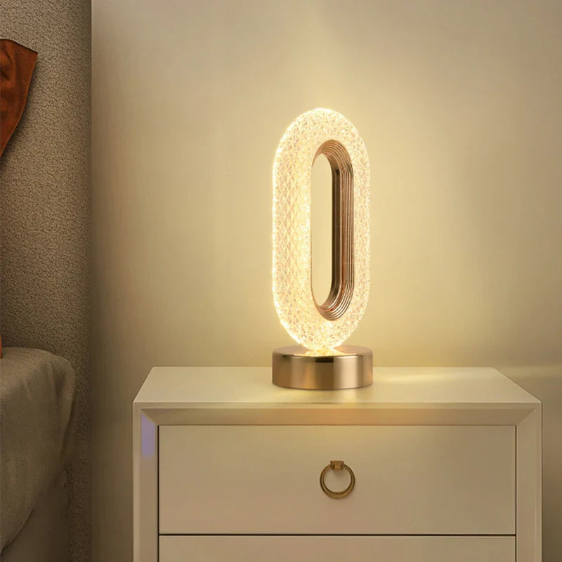 Kristall LED Tischlampe: Dimmbar, USB-Laden, Touch- & Fernbedienung