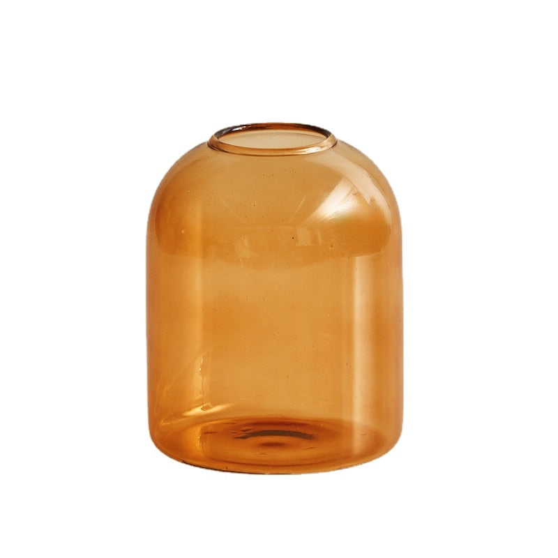 Farbenfroher Glas-Teelichthalter