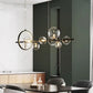 Modern Kreative Metall Kronleuchter Beleuchtung: 7/10 Klarglasblasen, Langes Runddesign mit G9 Lichtarmatur