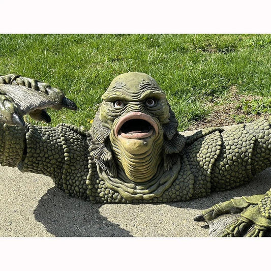 Kreatur The Black Lagoon Grabskulpturen Figur Gartengebäude Outdoor Ornamente Monster Statue Mann Halloween Dekoration