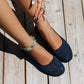 Frendorf | Frauen Rundzehen-Flachschuhe Einfarbige Strickslippers Legere Atmungsaktive Ballerinas Frauen Flachschuhe Loafers Frauen