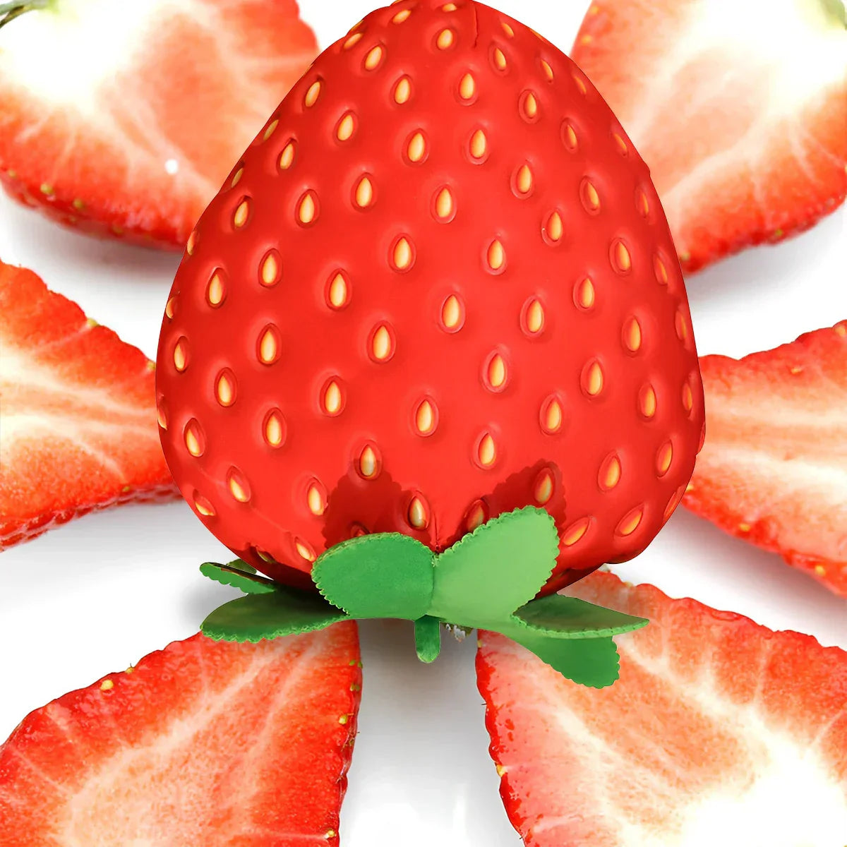 Frendorf | BerrySoft Dekoratives Erdbeer-Kissen | Plüschkissen | Rückenkissen | Niedliches Geschenk für Mädchen