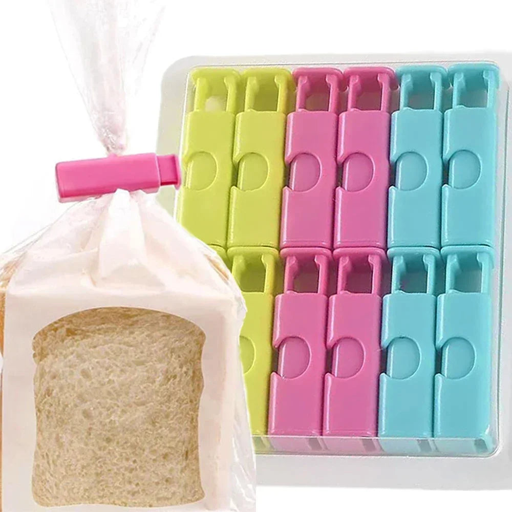 Wiederverwendbare Lebensmittel-Versiegelungsclips für Brot- & Snackbeutel - 12/1 Stück Set