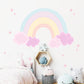 Frendorf | Cartoon Wandtattoos pinker Regenbogen Wolken Sterne