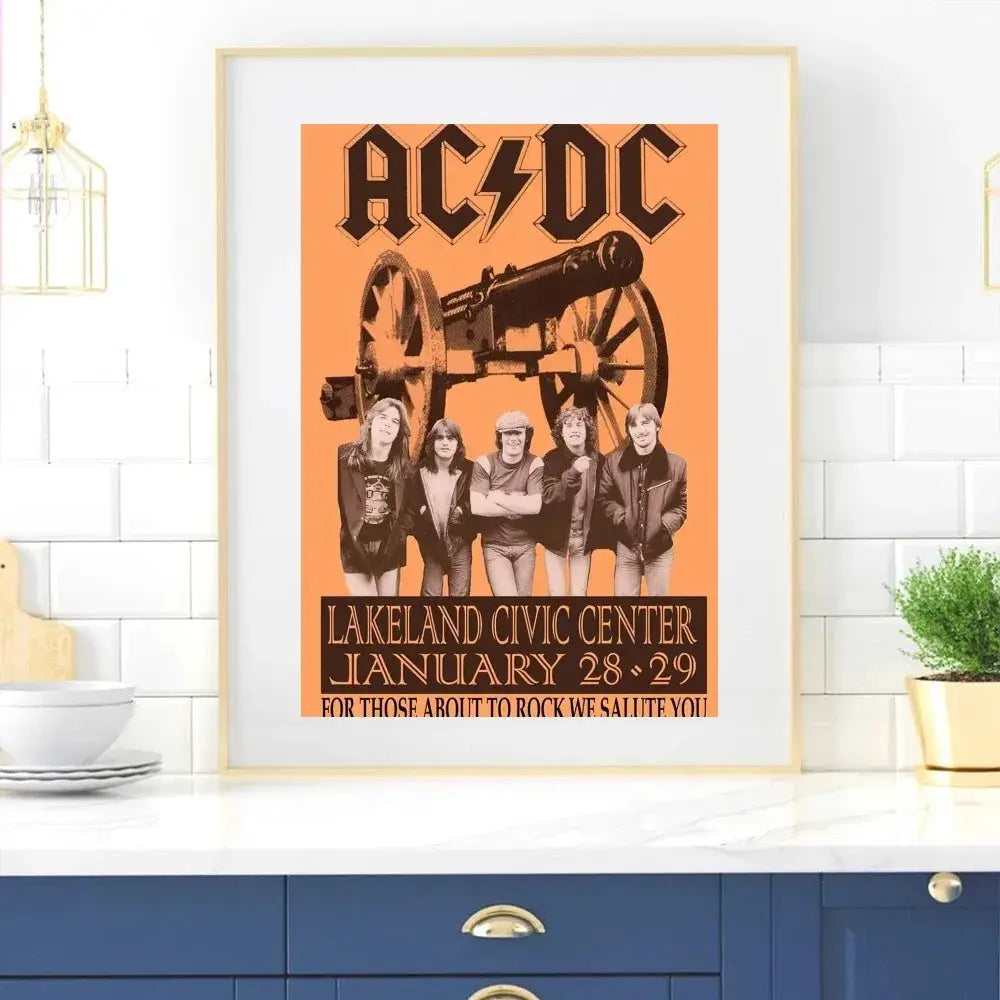 Band-ACDC-AC-DC Poster Zuhause Raum Dekoration Wohnzimmer Schlafzimmer Ästhetik Kunst Wandmalerei Aufkleber