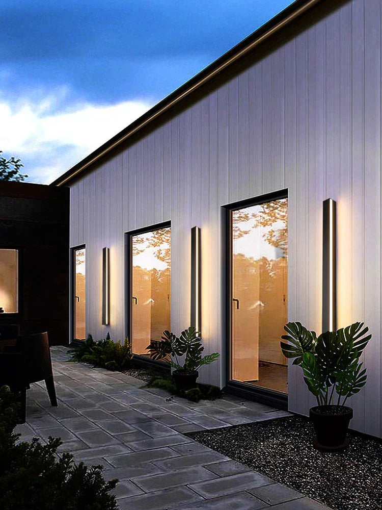 Frendorf | NeroEdge SleekLine Wasserdichte LED Wandleuchte – Moderne Außenlampe in Schwarz