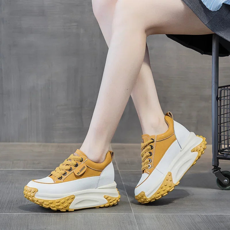 Frendorf | 7 cm Plateau-Keilsneakers aus Leder
