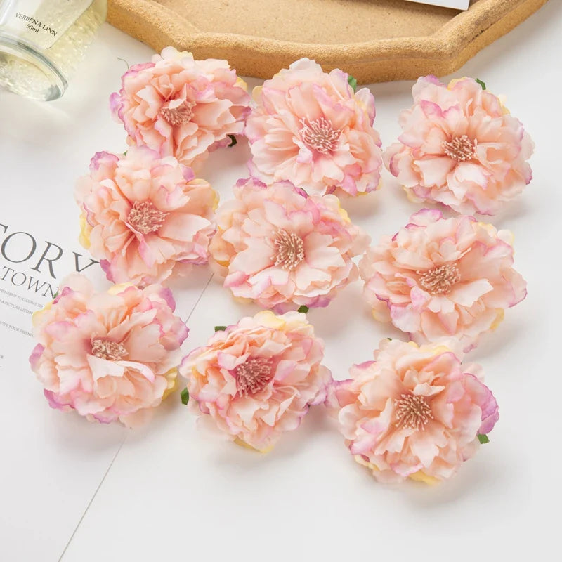 Frendorf | 10 Stück Künstliche Seiden-Pfingstrosenblüten – DIY Bastel Fake Staubblüten für Hochzeiten, Zuhause, Valentinstag und Außen Dekoration