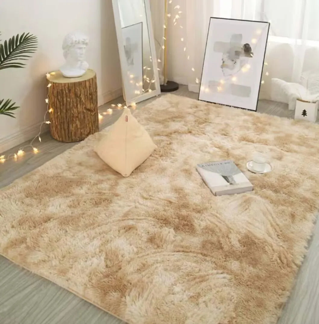 Weicher großer Teppich Wohnzimmer Plüsch Lounge Bodenmatte Schlafzimmer Bett Weicher Samtteppich Kinderzimmer Rutschfester dekorativer Teppich