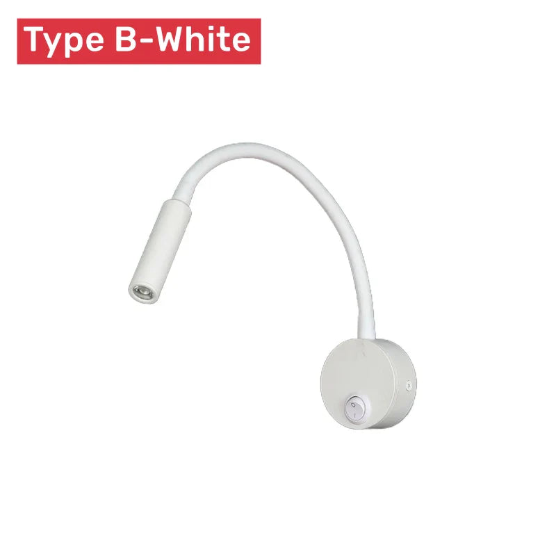 Moderne Flexible LED-Lese-Wandlampe mit Schalter für Schlafzimmer und Studium - 1W/3W