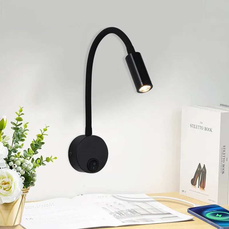Vielseitige LED-Wandleuchte: Modern, Flexibel, Perfekt zum Lesen im Bett