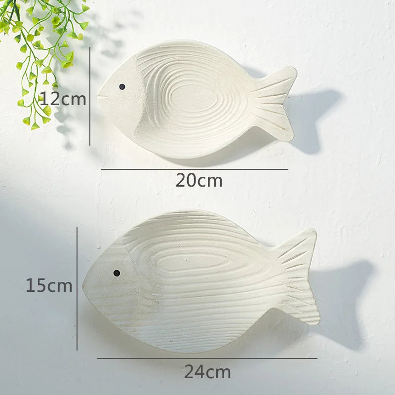 2-teiliges Holzfisch nautische Strand Wanddeko