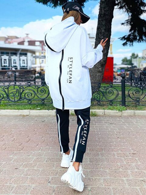 Frendorf | Frauen Sweatshirts 2-teilige Sets Trainingsanzug Übergrößen Herbst Damen Korea Hose Pullover Hosenanzüge Damen