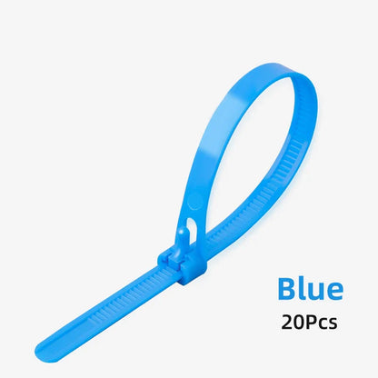 20 Stück Plastik wiederverwendbare Kabel-Zip-Ties: 8/10 Zoll, 8*200/250/300/450 Größen - lösbare Nylon, recycelbar abnehmbare Bündel