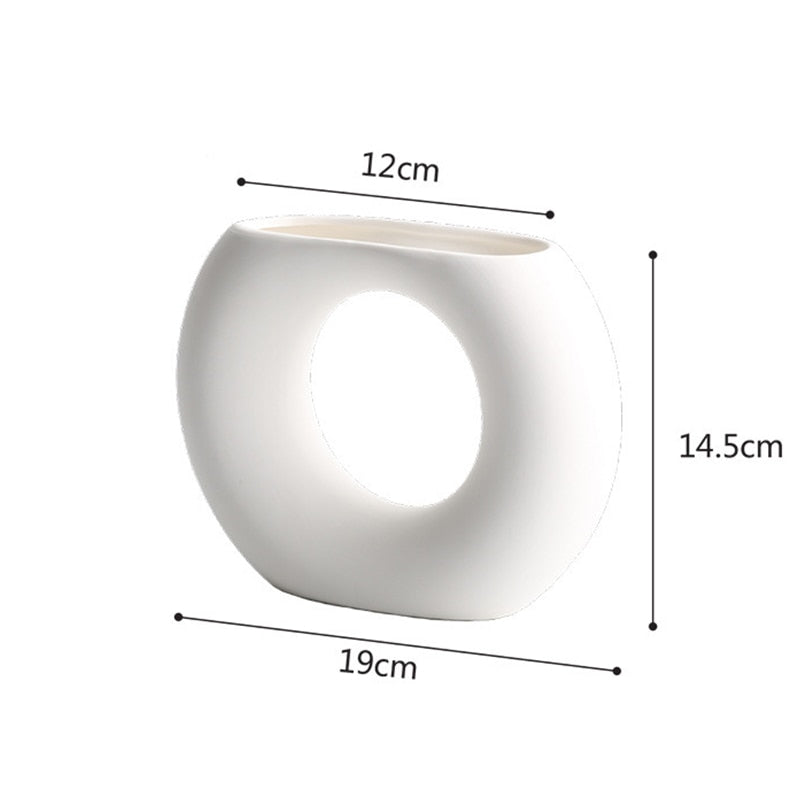 WEISSES GEOMETRISCHES VASEN