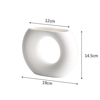 WEISSES GEOMETRISCHES VASEN