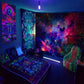 Psychedelischer Pilz Glow Wandteppich