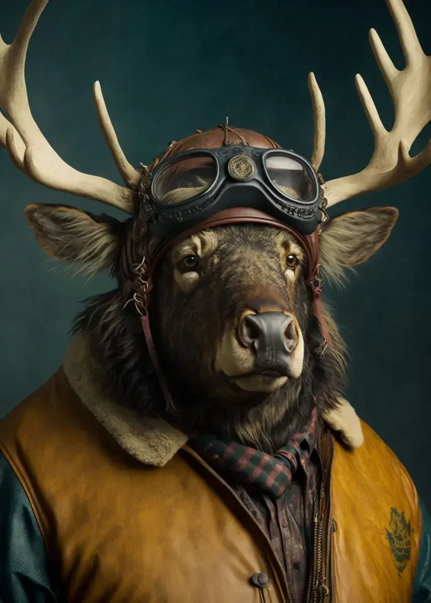 Lustige Tier-Aviator-Poster-Drucke Löwe Tiger Elefant Reh Flugzeug Pilot Leinwandmalerei Wandkunst Für Wohnzimmer Wohnkultur