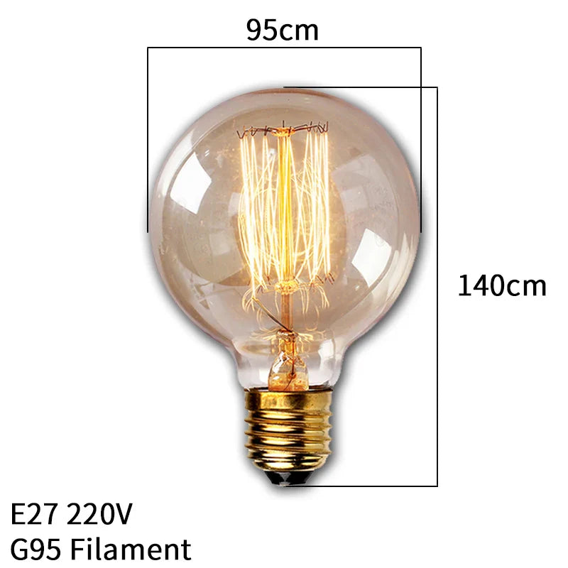 Dimmbar Edison Glühbirne (40W, E27 Sockel) - Vintage Stil Fadenlampe für Retro-Beleuchtung Vintage Edison Lampe Retro Licht