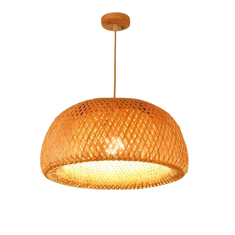 Luxora Handgewebte Bambus Pendelleuchte - Umweltfreundliche Deckenlampe
