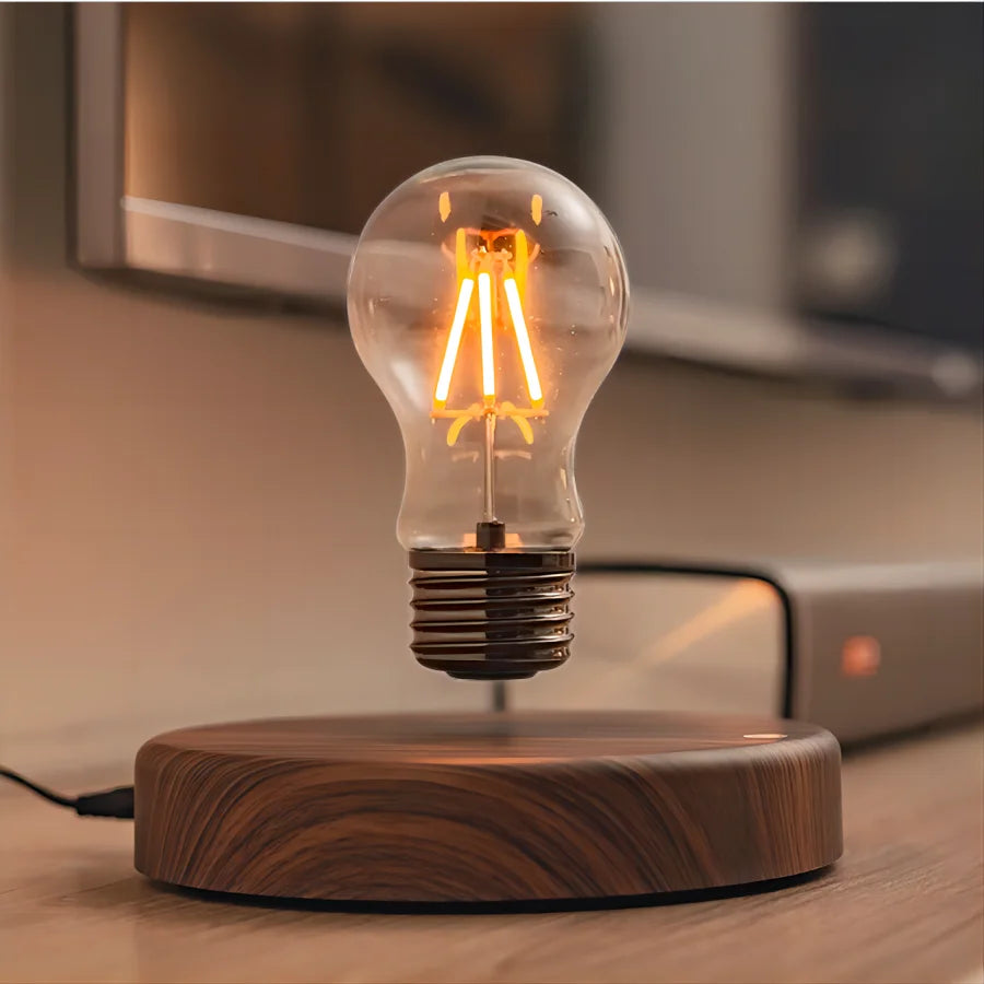 Frendorf | LumoFloat Schwebende LED Glühbirne | Magnetische Tischlampe | Modernes Design | Dekoratives Highlight
