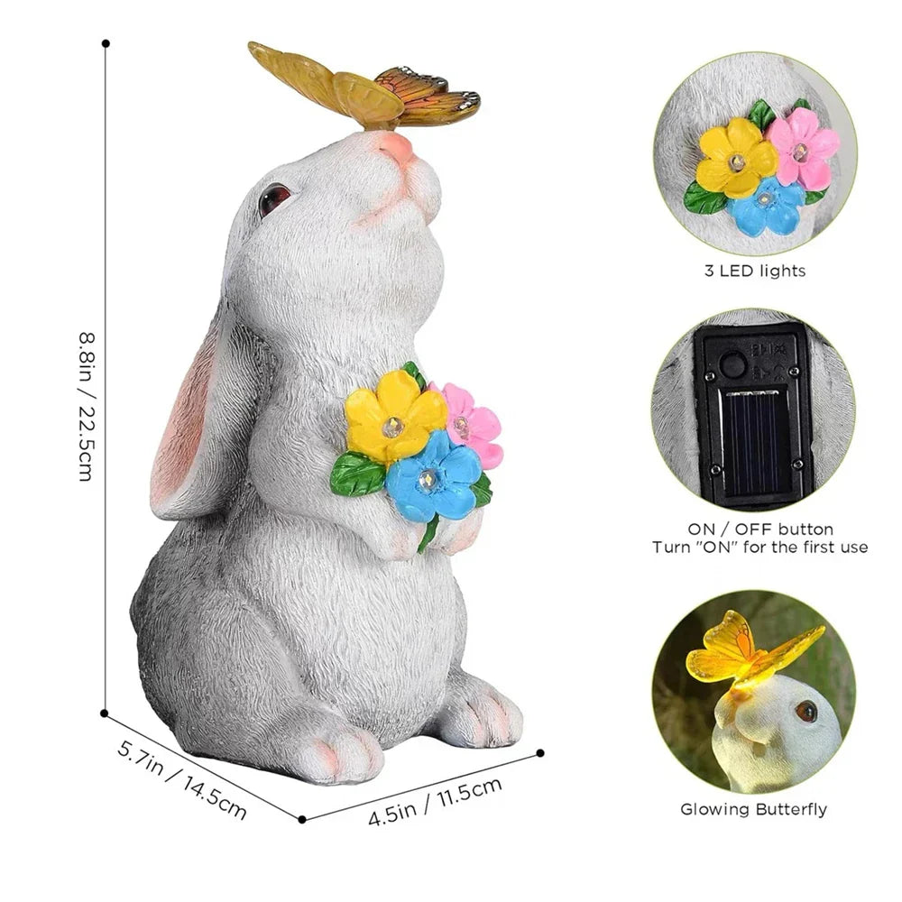 Schmetterling und Blumen Hase Gartenlicht