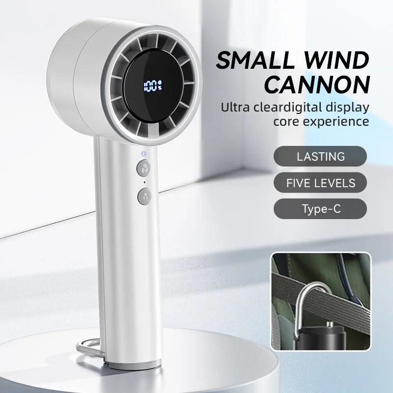 Frendorf | BreezeGo | Mini USB Ventilator | 5 Windstufen | LED-Display | Kompakt & Leicht