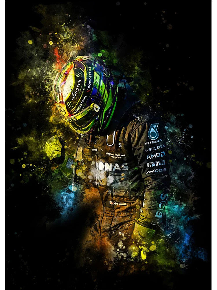 1 Stück Leinwandmalerei Schwarzer Hintergrund Fluoreszierender Helm Rot Gelb Helm Wohnzimmer Dekorationen für Home Luxus Schlafzimmer Kunst